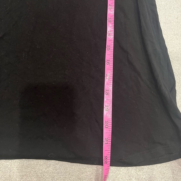 [S]VaVa By Joy Han Black Rayon Blouse with Multicolor Crochet Bell Sleeves - Picture 6 of 7